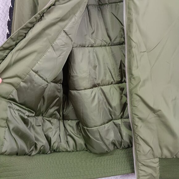 KAPPA THE 222 BANDA BZALMO BOMBER PUFFER JACKET GREEN SIZE M OUTDOOR WINDBREAKER - Picture 6 of 9